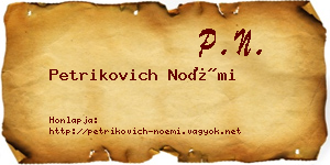 Petrikovich Noémi névjegykártya